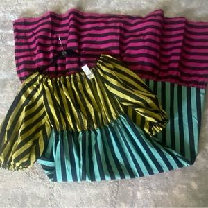 Size Small:  NWT; Maxi, Colorful, Off the Shoulder Dress with POCKETS